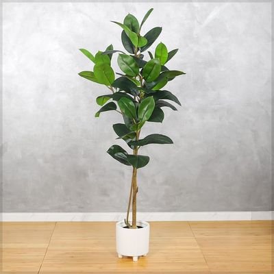 Artificial Ficus Plant, Fake Plant with Flexible Green Leaves, Stems, Simulated Trunk & Pot, Waterproof, Odorless, Maintenance-Free & Long-Lasting Fake Tree for Home Office Event Decor (140cm) - Image 2