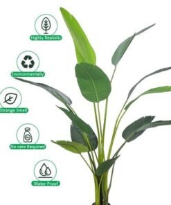 Artificial Strelitzia Plant, 185cm Tall Bird of Paradise with Flexible Stem, Eco-Friendly, Waterproof, Maintenance-Free Fake Plants, Odor-Free Fake Trees Indoor Outdoor for Home Office Decor - Image 4
