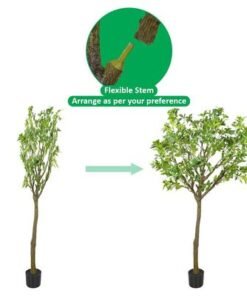 Artificial Jasmine Tree, Tall Potted Ultra-Realistic Faux Trees with Delicate White Flowers & Green Leaves, Fade-Proof, Pet-Friendly & Maintenance-Free Fake Plants for Home Office Decor (180CM) - Image 4
