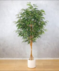 Alternative view of Artificial Ficus Plant, 210cm Tall Faux Plant with Realistic Green Leaves & Pot, Flexible, Odor-Free Waterproof Fake Tree, Maintenance-Free & Long-Lasting Fake Plant for Home Office Event Decor