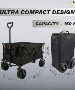 Egardenkart Foldable Wagon Trolley Cart - 150 KGS | Heavy-duty Trolley for Shopping, Camping, Beach, Picnic | Shopping Trolley with Adjustable Handle and 360° Wheels | Multipurpose Camping trolley - Image 3