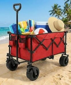Egardenkart Foldable Wagon Trolley Cart - 150 KGS | Heavy-duty Trolley for Shopping, Camping, Beach, Picnic | Shopping Trolley with Adjustable Handle and 360° Wheels | Multipurpose Camping trolley