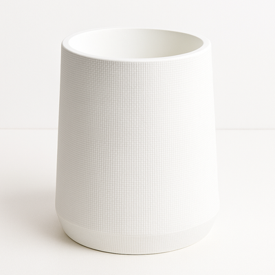 White Textured Planter Pot 30X64 cm Modern Light Weight Indoor & Outdoor Flower Pot for Home & Office Décor
