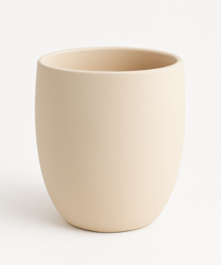Textured Premium Beige Ceramic Planter Pot (20x23) - Image 5