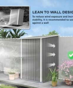 Egardenkart Outdoor Storage Shed Metal - Light  Grey, 99x103 cm | Garden Shed with Lockable Door | Outdoor Storage Cabinet for Garden Storage | Outdoor Shed Storage (With Installation)