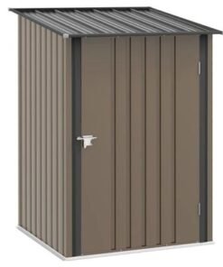 Alternative view of Egardenkart Outdoor Storage Shed Metal - Tan, 99x103 cm | Garden Shed with Lockable Door | Outdoor Storage Cabinet for Garden Storage | Outdoor Shed Storage (With Installation)