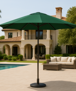 Alternative view of LuxeShade Green Outdoor Patio Round Umbrella with Waterproof Canopy & Steel Frame for Garden, Balcony & Poolside