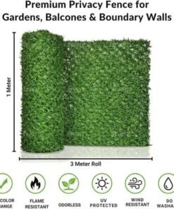 Egardenkart Chain Link Privacy Garden Fence -| Double Sided Privacy Fence for Garden, Balcony Privacy | Fireproof & UV Resistant Balcony Fence for Garden Balcony Décor