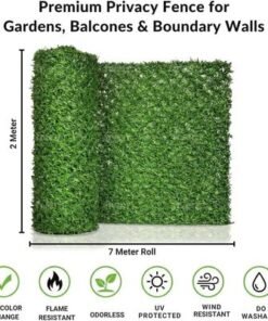 Egardenkart Chain Link Privacy Garden Fence -| Double Sided Privacy Fence for Garden, Balcony Privacy | Fireproof & UV Resistant Balcony Fence for Garden Balcony Décor