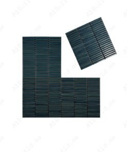 Alternative view of Aurora Strips Series Pine Green Long Strip Glossy Glazed Porcelain Mosaic