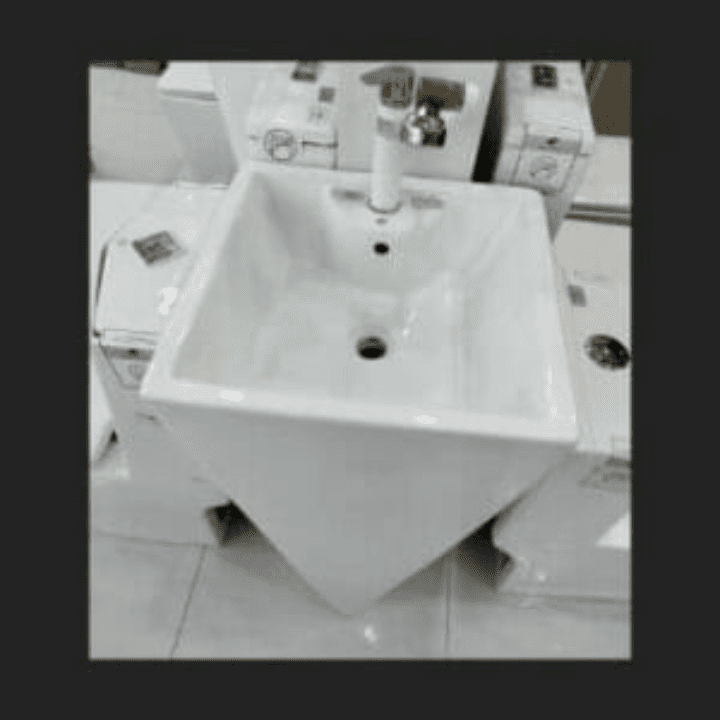 White pedestal basin dimensions 480x480x830mm - Image 2