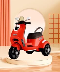 Cockatoo 3E-Cruise Wizard Rechargeable Electric Kids Bike,Kids Scooter Bike for 2-8 Yrs Girls&Boys Powered by 6V & 4.5 AH Battery for 4.5Hr-6Hr Ride with Aux,Bluetooth & Inbuilt Music-Red