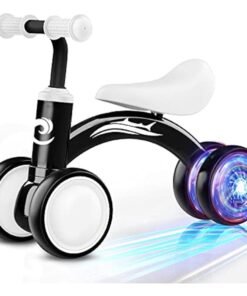 Arabest Colorful Lighting Baby Balance Bike for 1 Year Old Boy Birthday Gifts, 10-36 Month Toddler, No Pedal 4 Silence Wheels & Soft Seat First Riding on Toys,